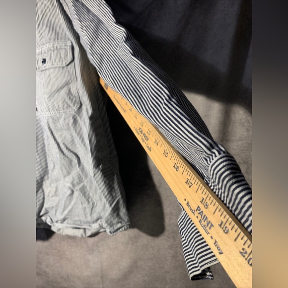 Vintage Key Imperial Shirt Mens XL 1/2 Zip Hickory Stripe Railroad Workwear - Picture 6 of 6